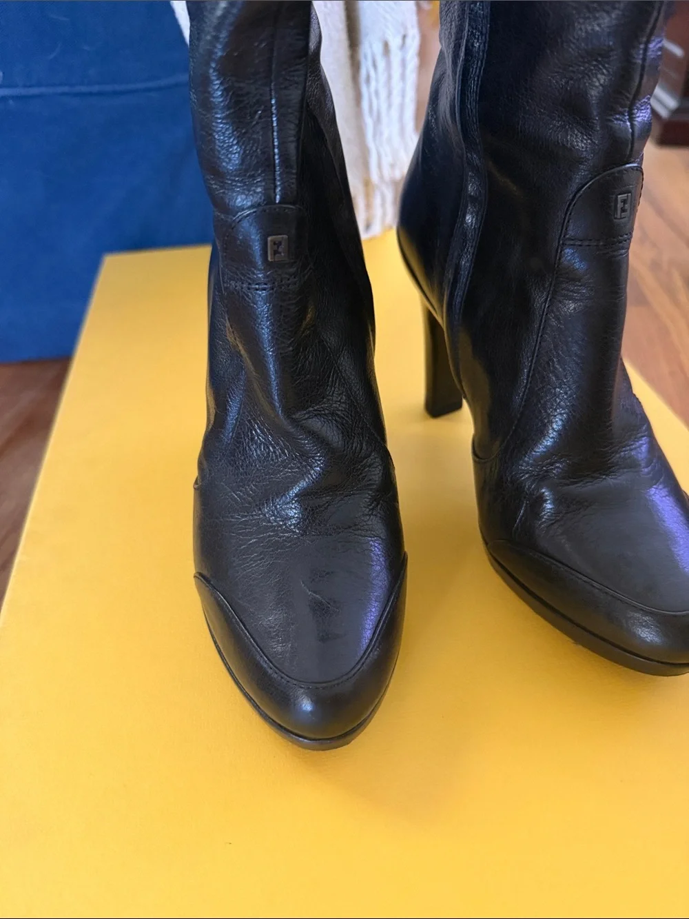 Fendi Black Leather Over-the-Knee Boots